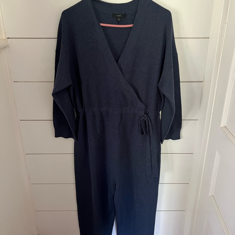J Crew Navy Wrap Jumpsuit